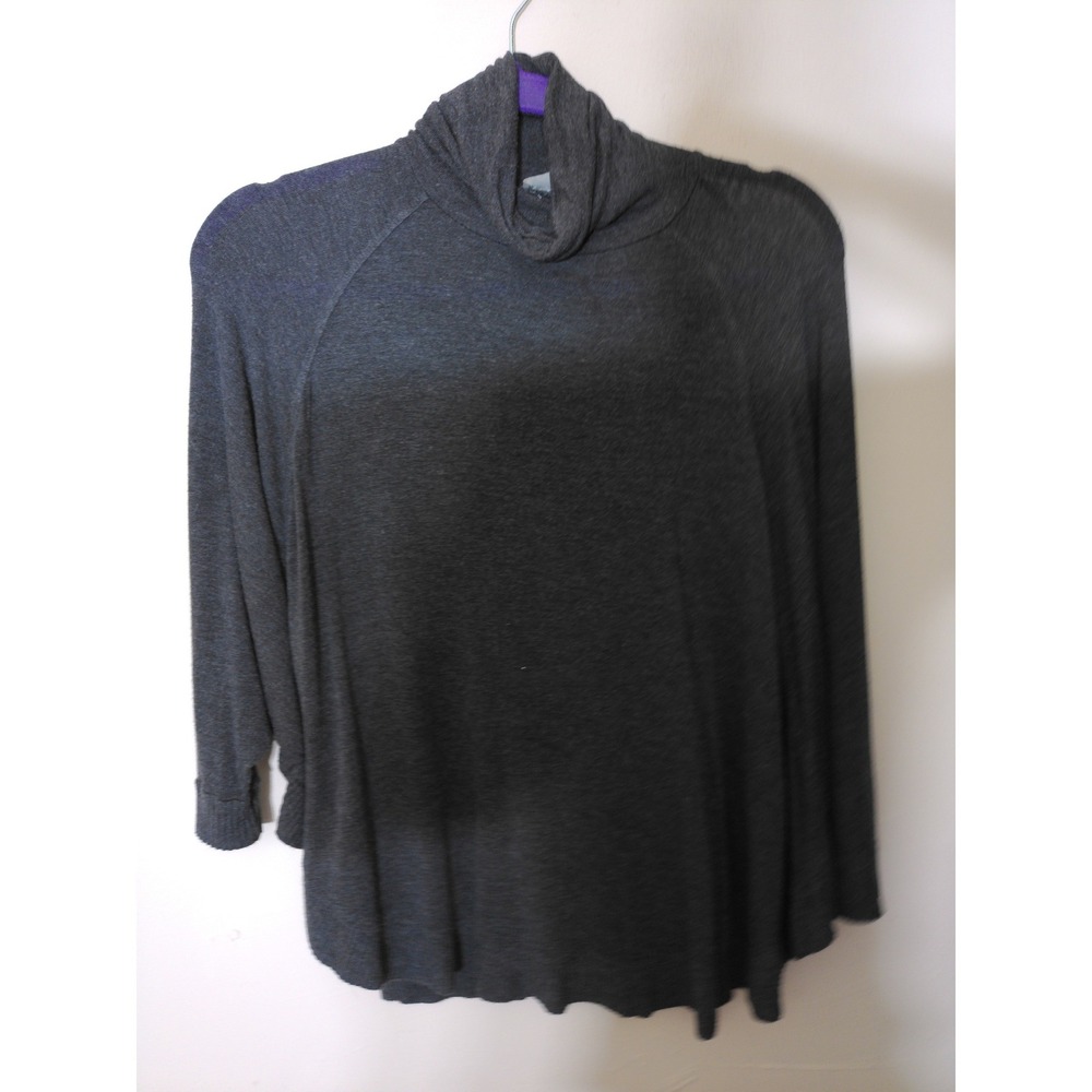 Zara Collection Knit Top Women Small Gray Cowl Neck Oversized Drapey Minimalist